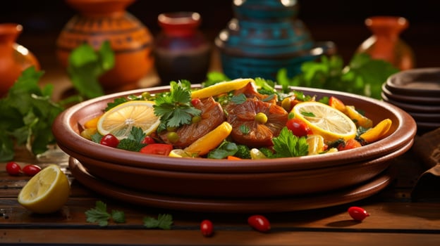 Delectable Tagine meal cuisine dinner photo