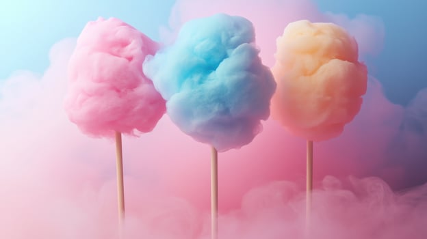 Colorful cotton candy in soft pastel color background photo