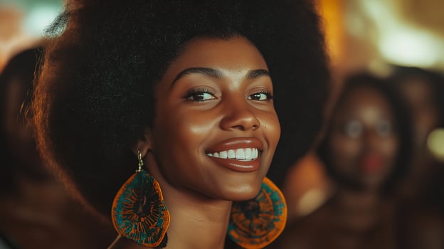 Beautiful african american woman in national costumes. black history month celebration photo