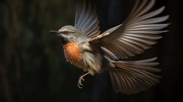 Photorealistic bird in flight image photo