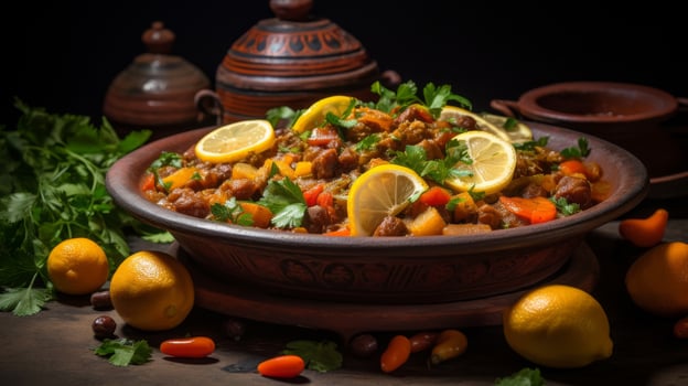 Tagine dish food Moroccan cuisine photo