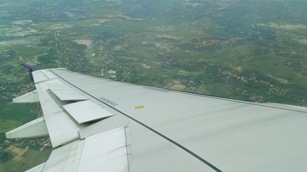 The view outside the plane if you look from the window photo