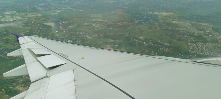 The view outside the plane if you look from the window photo