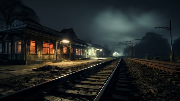 Long exposure shot of decaying railway station photo
