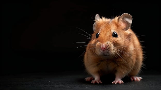 Hamster isolated on black background photo