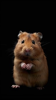 Hamster isolated on black background photo