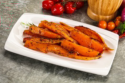 Baked batat with with spices photo