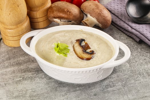 Delicous mushroom champignon cream soup photo