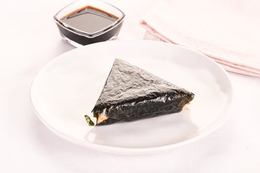Japanese traditional onigiri with fish photo