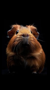 Guinea Pig isolated on black background photo