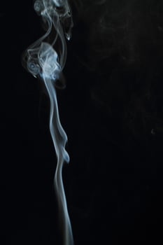Abstract white smoke texture moves on black background Plume of smoke wave design wallpaper. Design element. Abstract texture photo