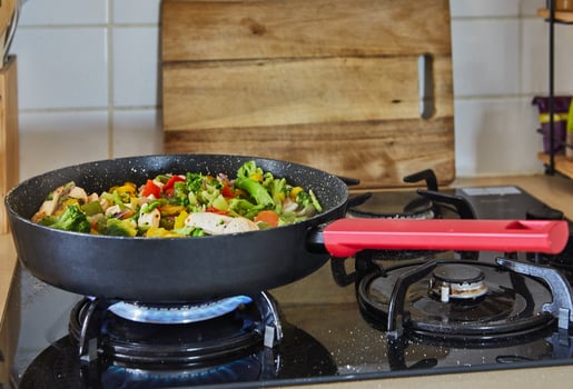 Stir Fry Vegetables Cooking on Stove photo