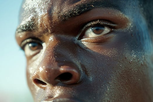 Athlete after releasing the shot put. photo