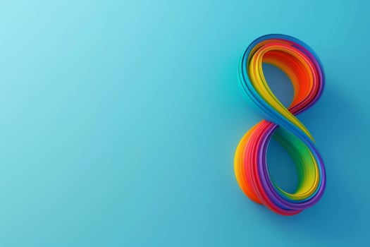 The autistic rainbow eight is a symbol of infinity, as a concept of the world Autism Awareness Day. A symbol of autism. photo