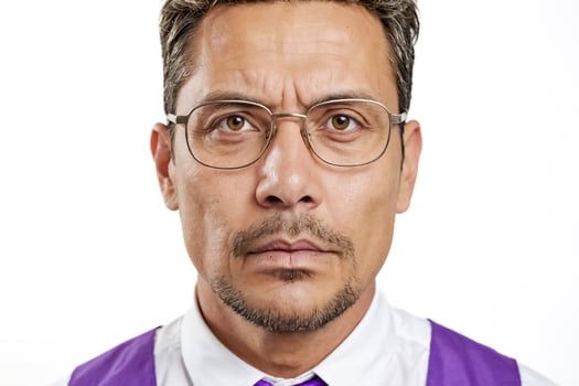 Serious man with glasses photo