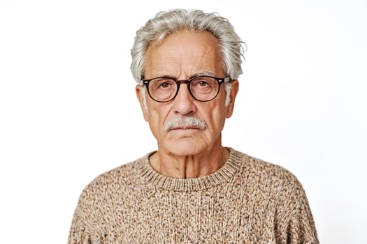 Senior Man with Glasses Looking at Camera photo