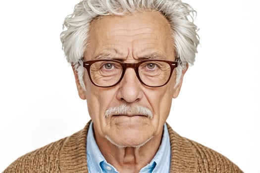 Close-up Portrait of a Thoughtful Senior Man photo