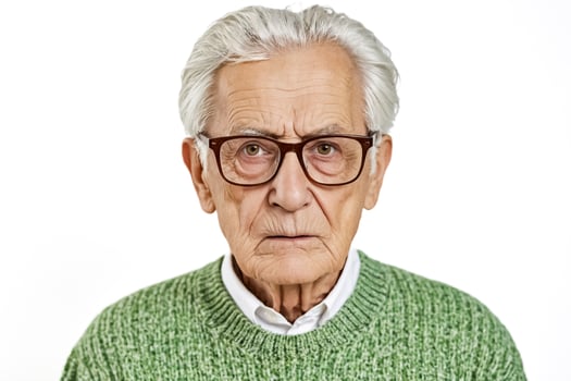 Portrait of a Senior Man with Glasses and a Green Sweater photo