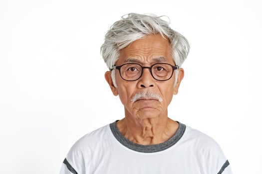 Portrait of a Serious Senior Man with Grey Hair photo