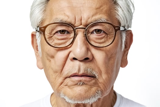 Closeup Portrait of Senior Man with Glasses photo