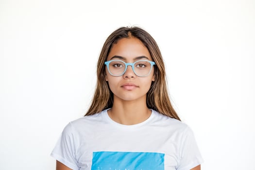 Portrait of a young woman with glasses photo