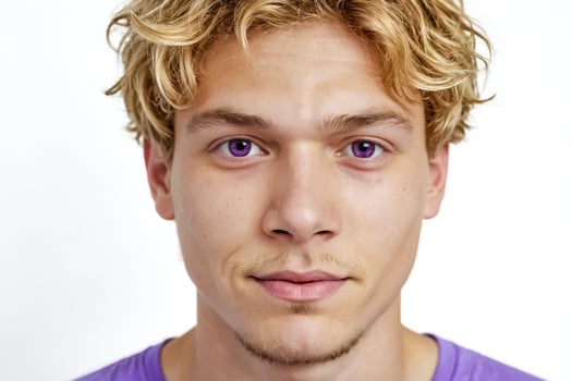 Portrait of a Young Man with Purple Eyes photo