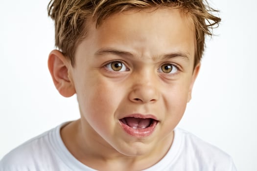 Surprised Boy with Open Mouth and Wide Eyes photo