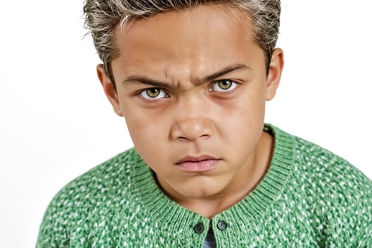 Angry Young Boy Portrait photo