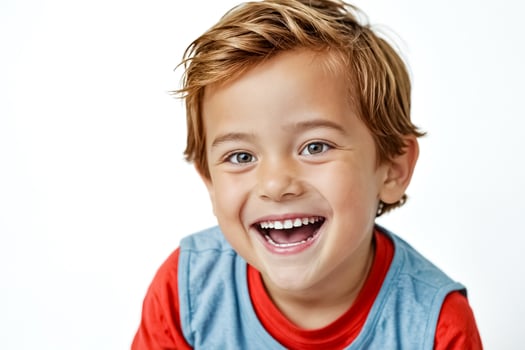 Happy Little Boy Laughing with a Big Smile photo