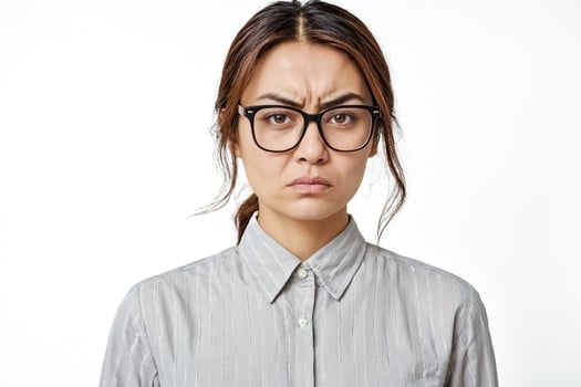 Portrait of a Young Woman with a Serious Expression photo