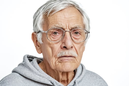 Portrait of a Senior Man with Gray Hair and Glasses photo