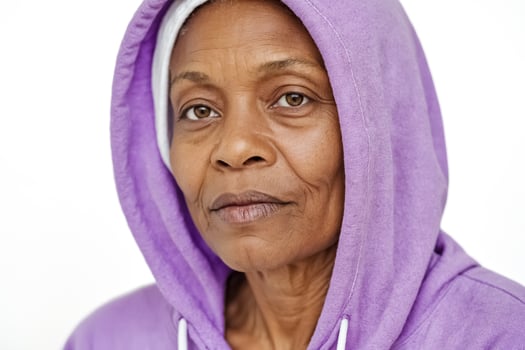Woman in a Purple Hoodie photo