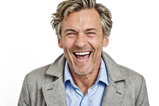 Man laughing heartily photo