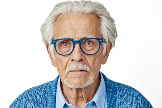 Elderly Man Wearing Blue Glasses photo