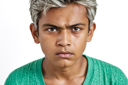 Portrait of a Young Man with a Serious Expression photo