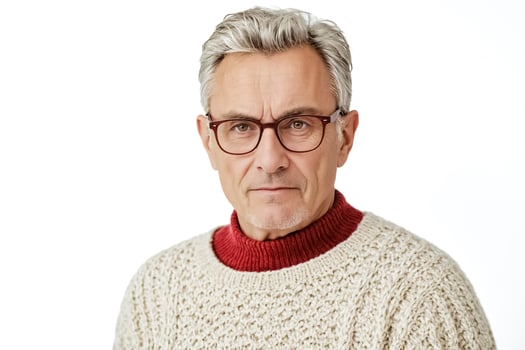 Serious Mature Man With Grey Hair and Glasses photo