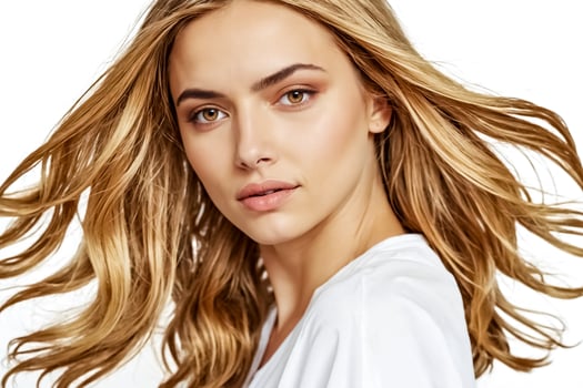 Portrait of a Beautiful Young Woman with Long Blonde Hair photo