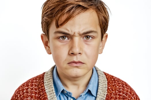 Portrait of a Young Boy with a Serious Expression photo