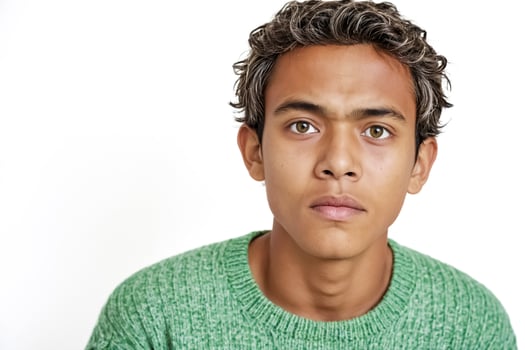 Young Man with Serious Expression photo