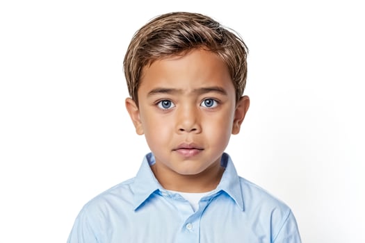 Portrait of a young boy with blue eyes photo