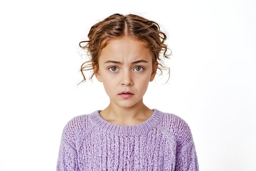 Young girl with a worried expression photo