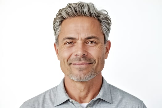 Portrait of a Smiling Man with Grey Hair photo