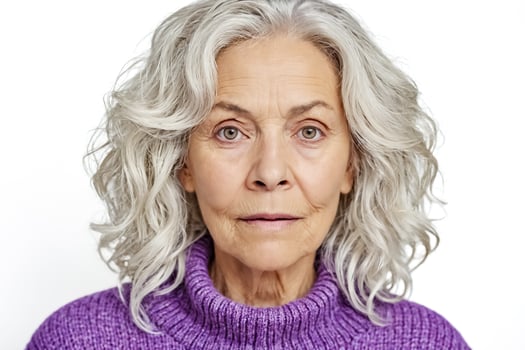 Portrait of a Mature Woman with Silver Hair photo