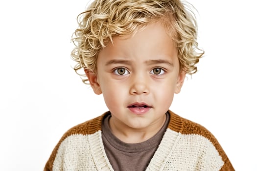 Portrait of a young boy with curly hair photo
