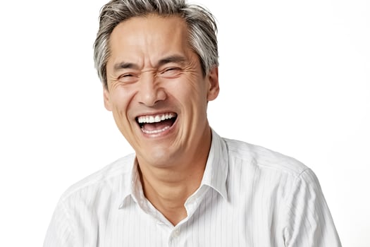 Portrait of a smiling man with grey hair photo