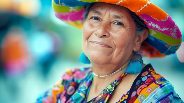 Portrait of mature latin woman for Hispanic Heritage Month. photo