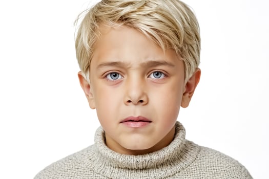 Portrait of a young boy with blond hair photo