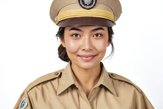 Portrait of a smiling woman in a military uniform photo
