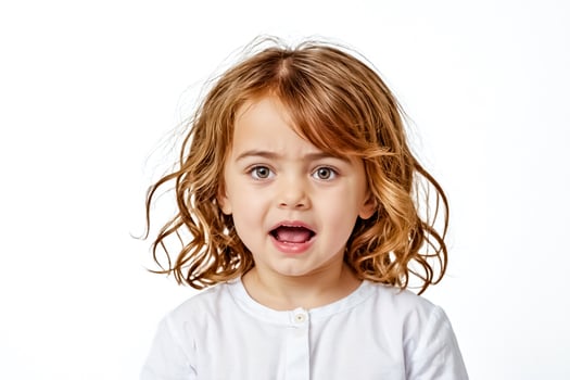 Little girl with shocked expression photo