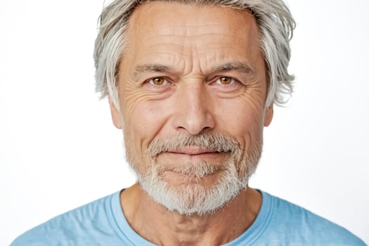 Portrait of a Mature Man with Grey Hair and Beard photo